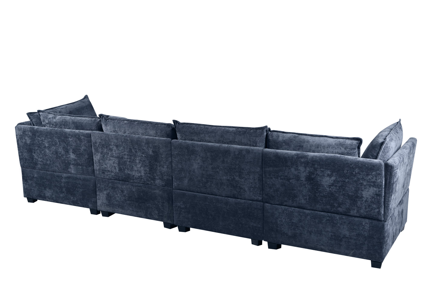 130" Inch Modular Sectional Sofa, Linen Fabric Couch Set with Convertible Ottoman,U shaped sofa,comfortable,Freely Combinable Sofa for Living Room, Apartment, Office,Blue, 3 Colors