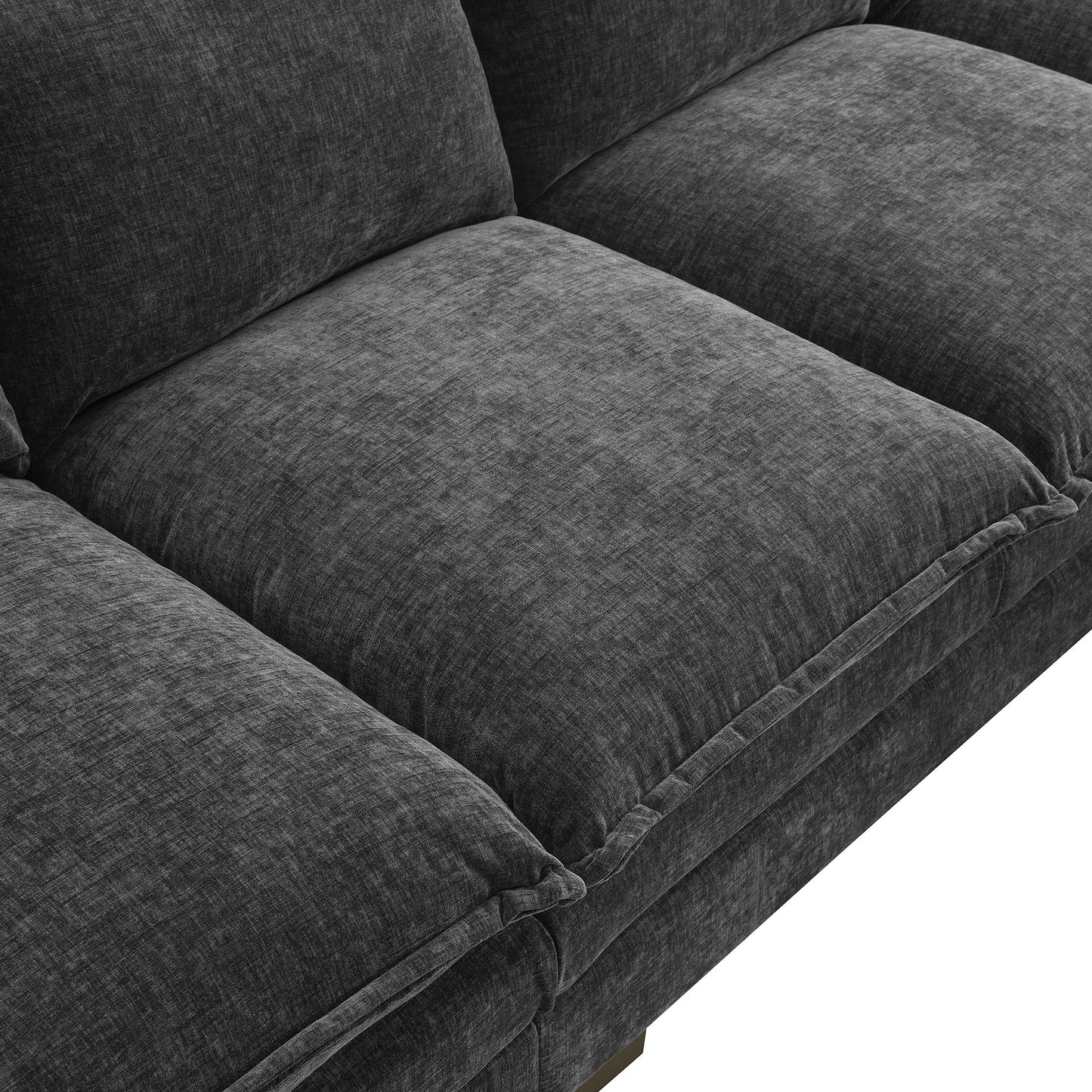 [VIDEO provided][New]118*55" Modern L-shaped Chenille Cloud Sofa with Double Seat Cushions,5-seat Upholstered Indoor Furniture,Sleeper Sofa Couch with Chaise Lounge for Living Room,Apartment,4 Colors