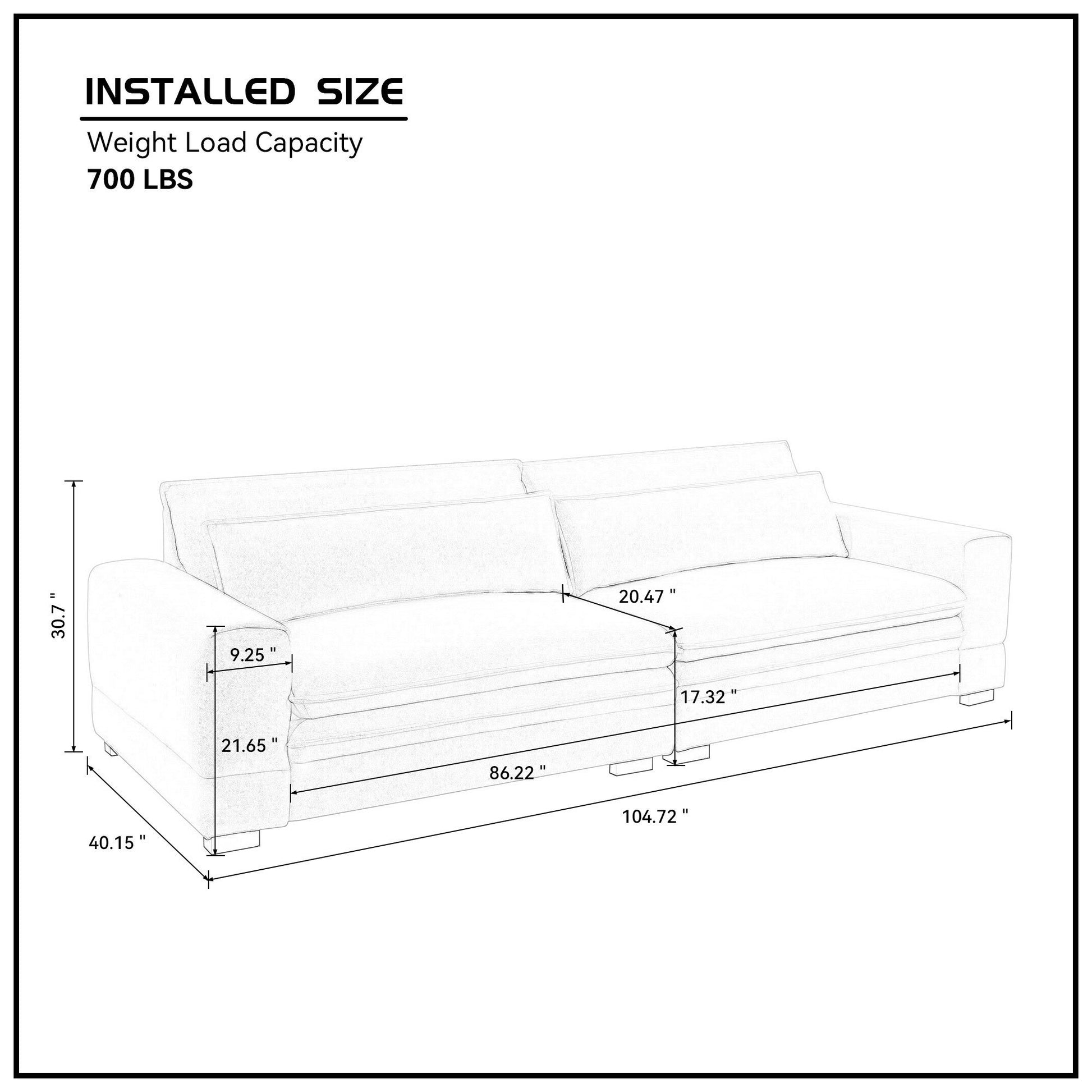 104.72'' Mid-Century Sofa Couch Modern Upholstered Couch for Livingroom,Bedroom, Apartment, Home Office GREEN