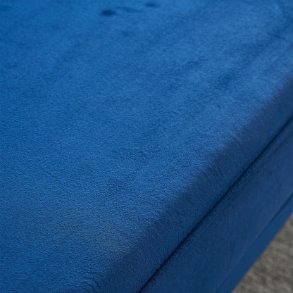 Modern Tufted Velvet Sofa 87.4 inch for Living Room Blue Color