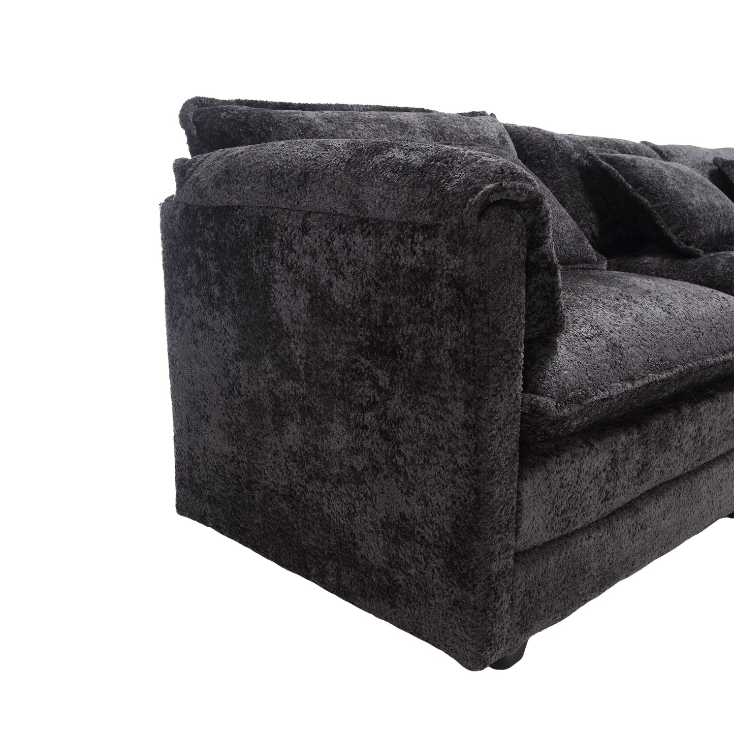 Modern Large boucle Fabric L-Shape Sectional Chenille fabric, movable pedals, detachable armrests, oversized three-seat Sofa