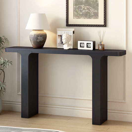 U_STYLE Elegant Acacia Veneer Entryway Table,Suitable For Entryway, Hallway, Living Room, Foyer, Corridor