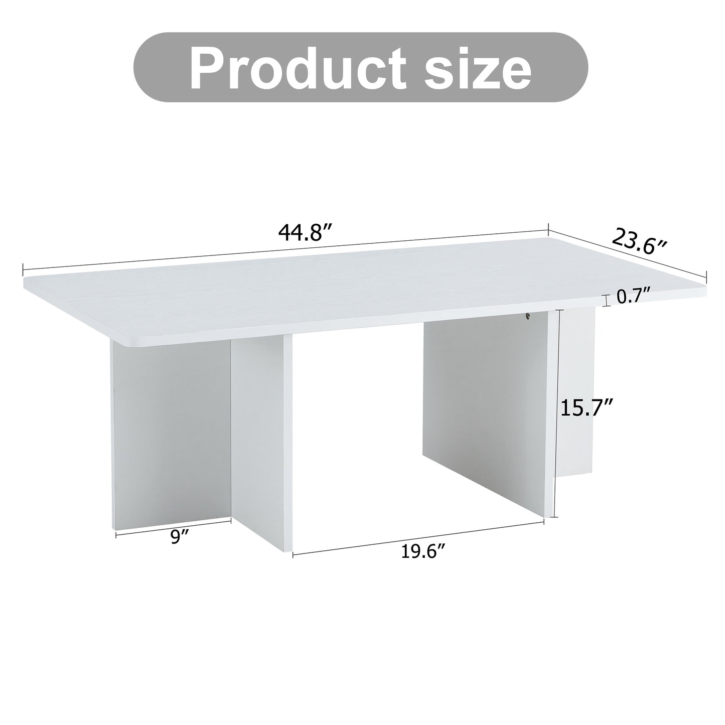 A modern and practical white coffee table. The coffee table is made of medium density fiberboard material, Suitable for living room, bedroom, and study. CT-2O