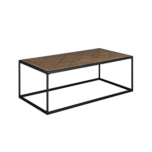 Contemporary Decorative Parquet-Top Rectangle Coffee Table – Parquet Veneer