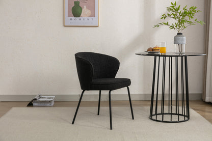 Retro Minimalist Modern Boucle Fabric Dining Chairs