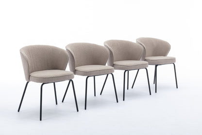 Retro Minimalist Modern Boucle Fabric Dining Chairs