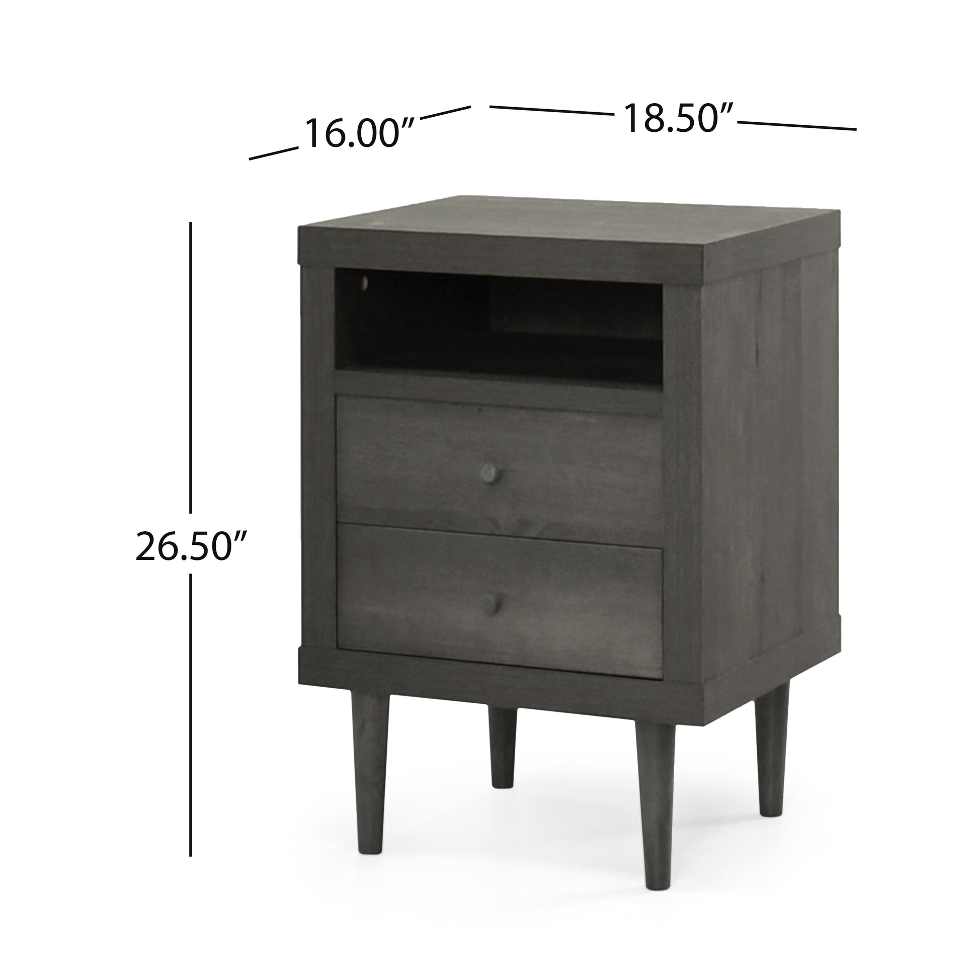 Ashley Modern Nightstand 2-Drawers, Bedside Table