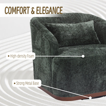 COOLMORE Swivel Barrel Chair, Comfy Round Accent Sofa Chair for Living Room, 360 Degree Swivel Barrel Club Chair, Leisure Arm Chair for Nursery, Hotel, Bedroom, Office, Lounge (Emerald Boucle)