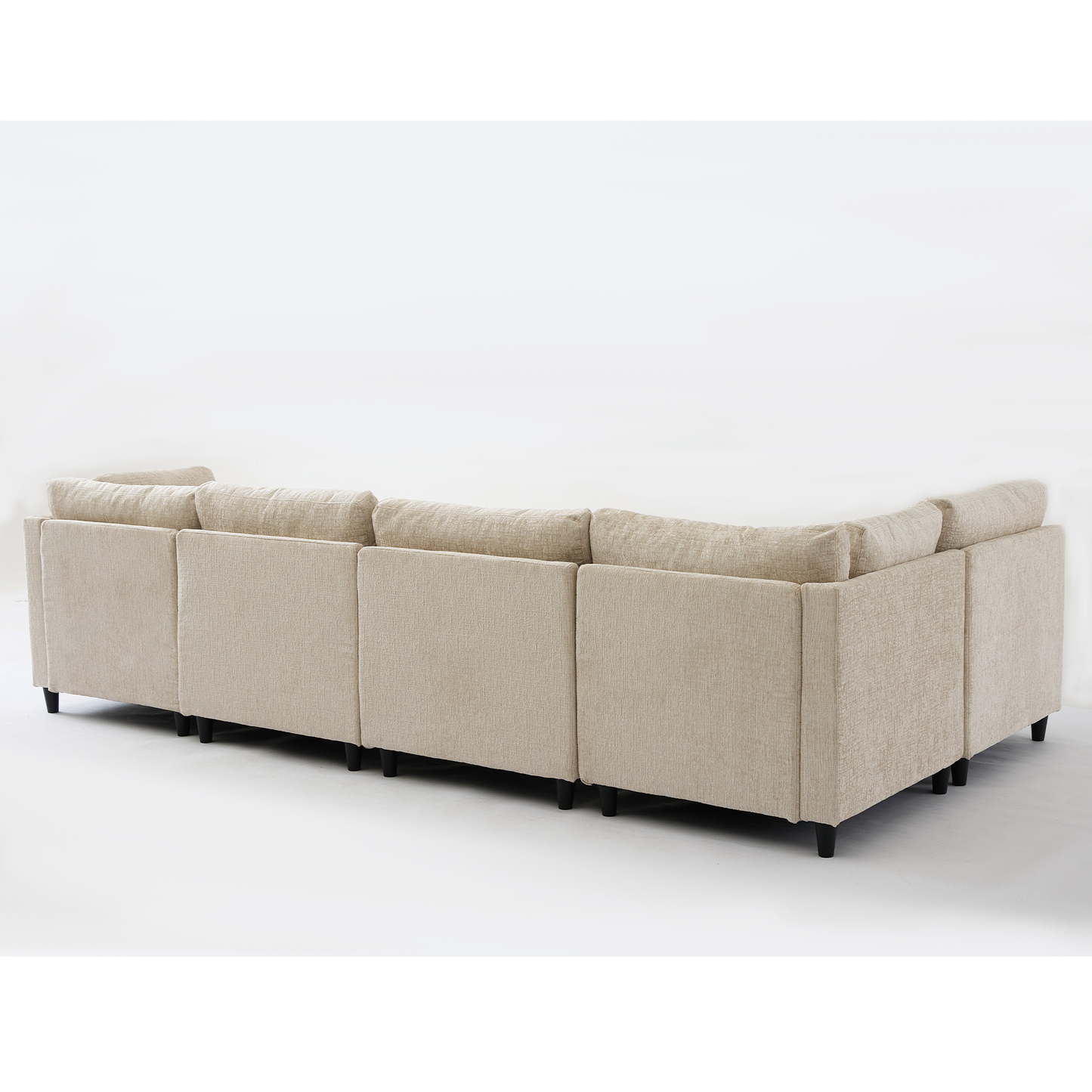 [NEW ARRIVED] [VIDEO PROVIDED]   Modular Sectional Couch with Storage Ottoman, U Shaped Sofa, Storage Ottoman,Minimalist ,Convertible Modular Sofa,Chenille ,Upholstered,6 Seat,Living Room,  Beige