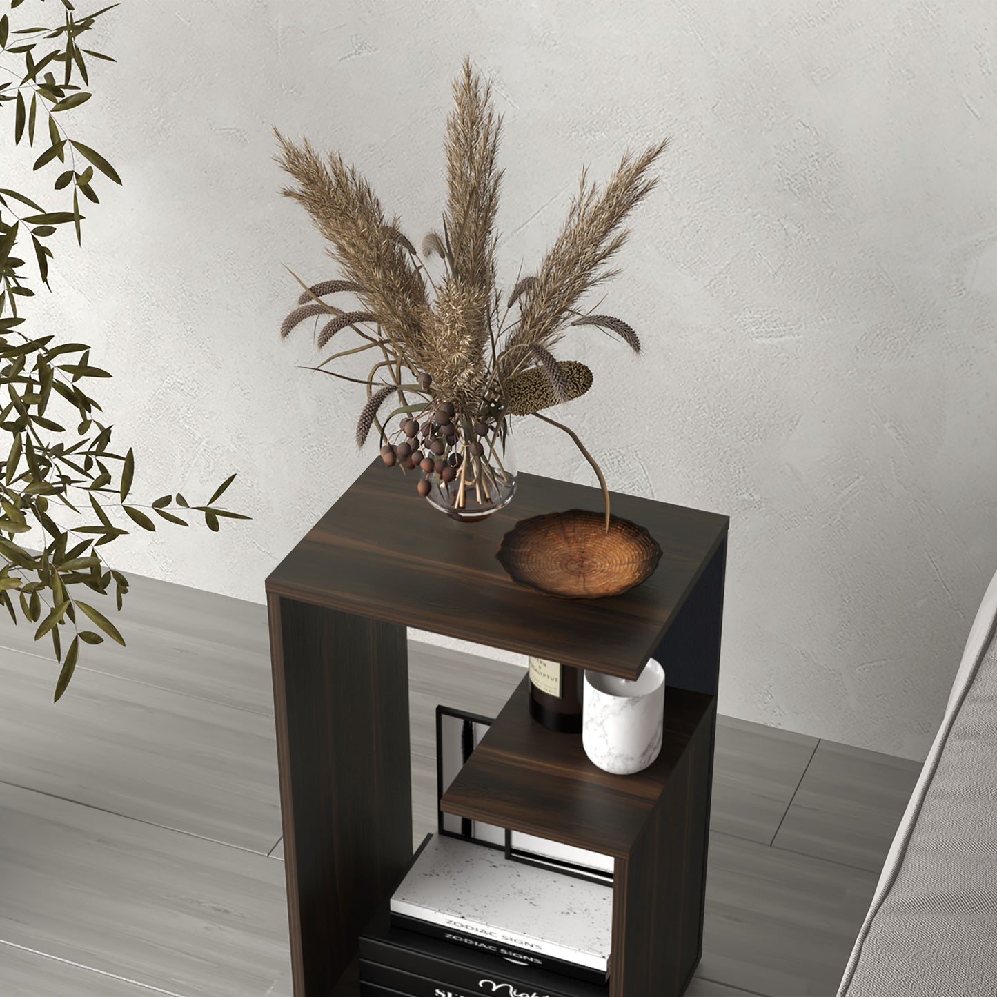 Everet 25" High 3-Tier Shelf Side Table