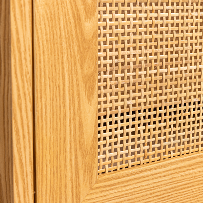 Natural Rattan 3 door Shoe Cabinet in Natural color