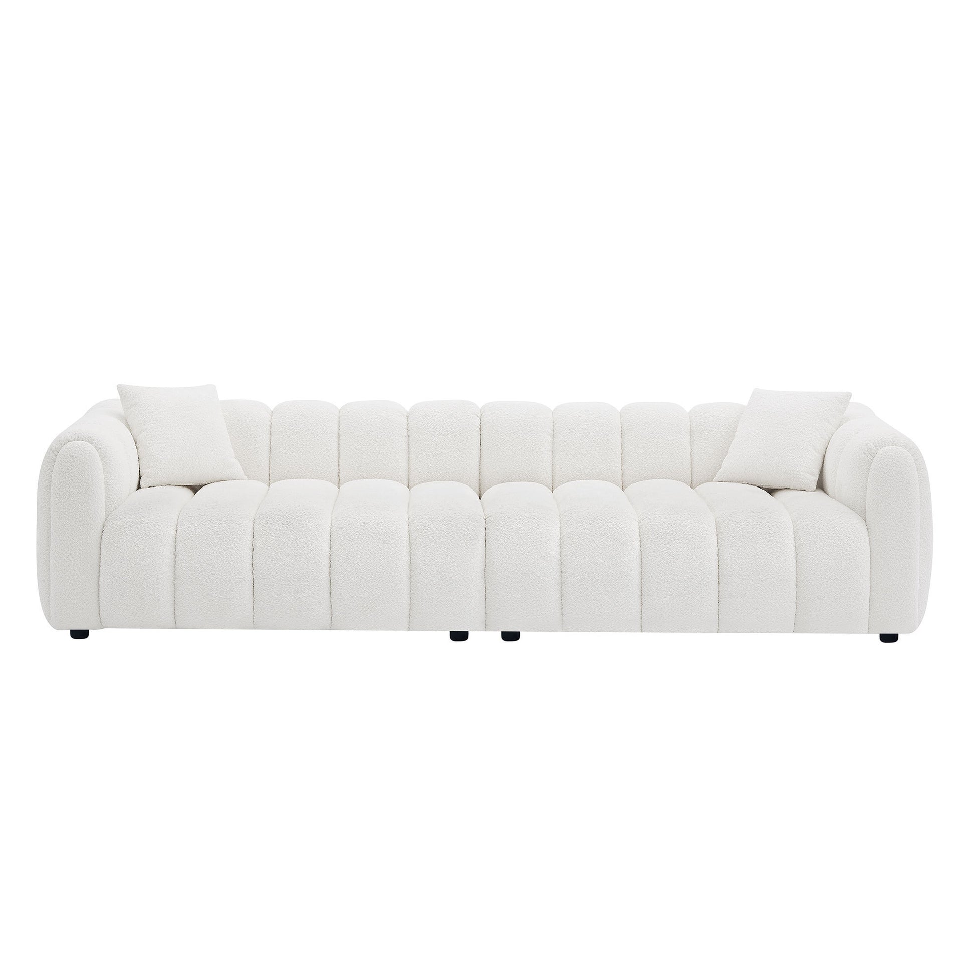 110.23 Inch Oversized Modern Design Sofa,Upholstery Tufted Cloud 41.33''Oversized  Deep Seat Sofa,Teddy Fabric Boucle 4 Seats Couch with Solid Wood for Living Room, Office, Bedroom,Apartment