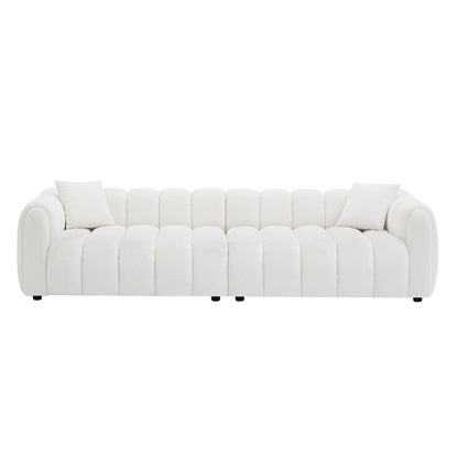 110.23 Inch Oversized Modern Design Sofa,Upholstery Tufted Cloud 41.33''Oversized  Deep Seat Sofa,Teddy Fabric Boucle 4 Seats Couch with Solid Wood for Living Room, Office, Bedroom,Apartment