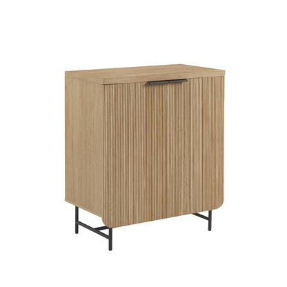 Modern Scandi Fluted-Door Storage Console – Coastal Oak