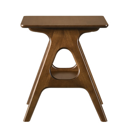 Arona Mid-Century Modern Wood End Table with Shelf