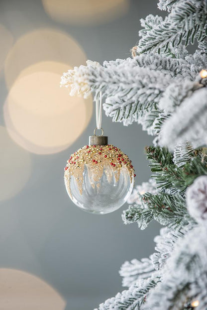 D3" Christmas Ball Ornaments, Glass Decorative Hanging Ball Christmas Tree Ornaments for Holiday Party Decorations, Set of 12