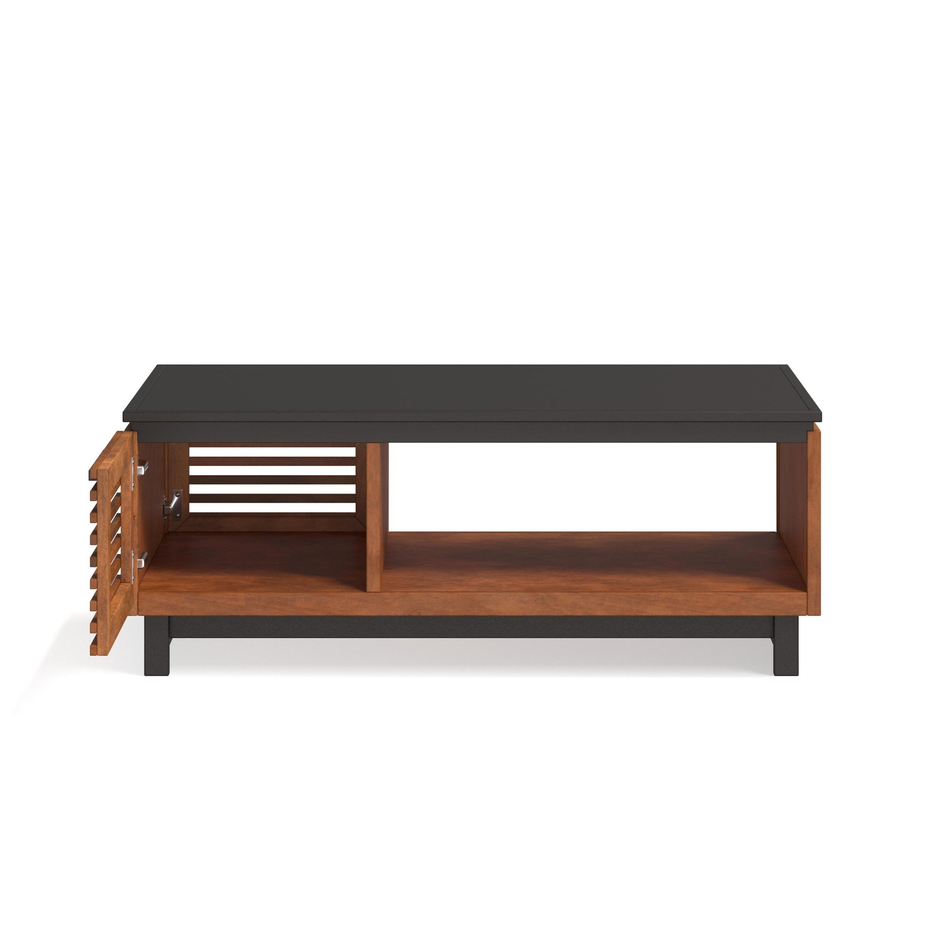 Bridgevine Home Graceland 47" Coffee Table, No Assembly Required, Black with Bourbon Finish