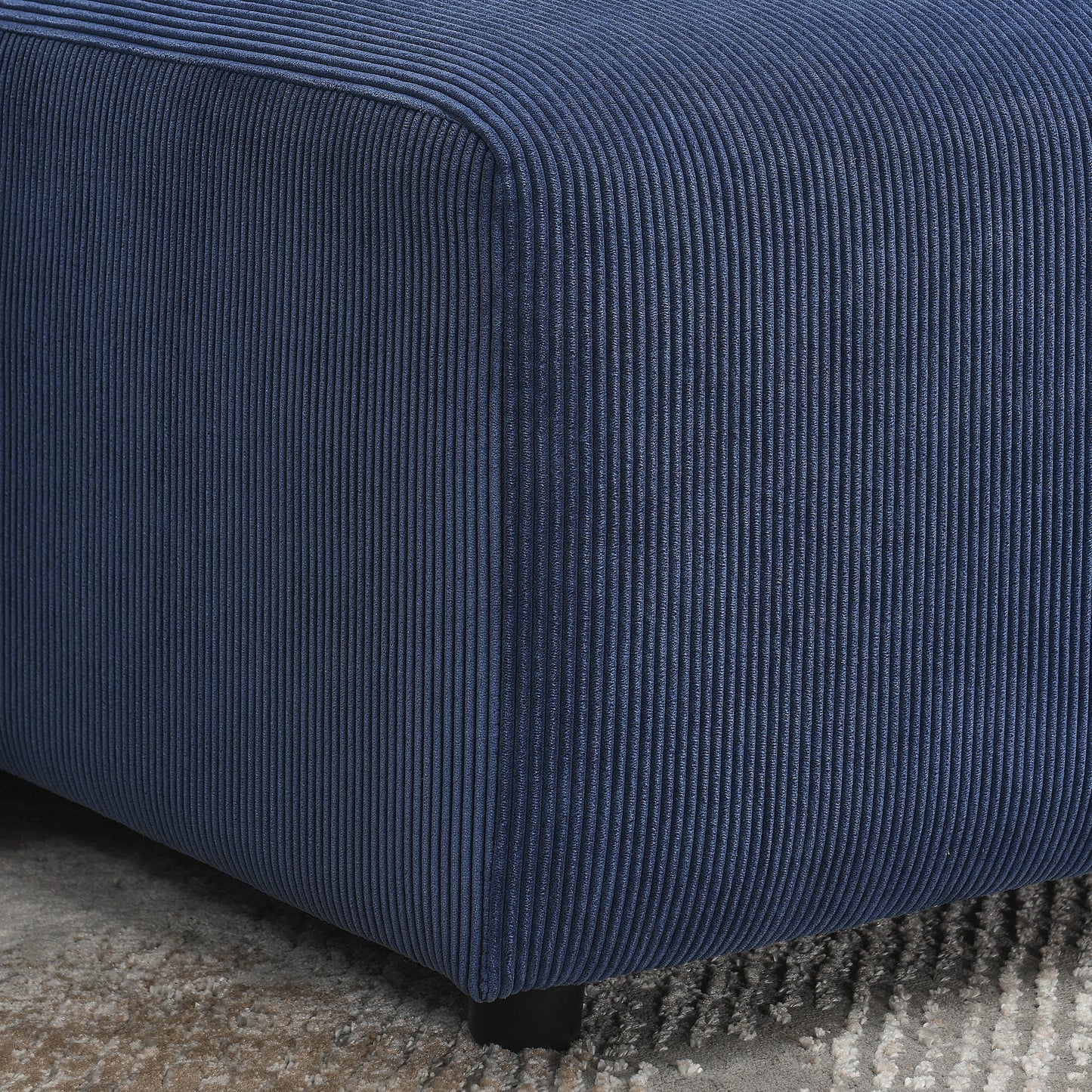 Modular Corduroy Upholstered 3 Seater Sofa Bed with Storage for Home Apartment Office Living Room, Free Combination, L Shaped , Blue