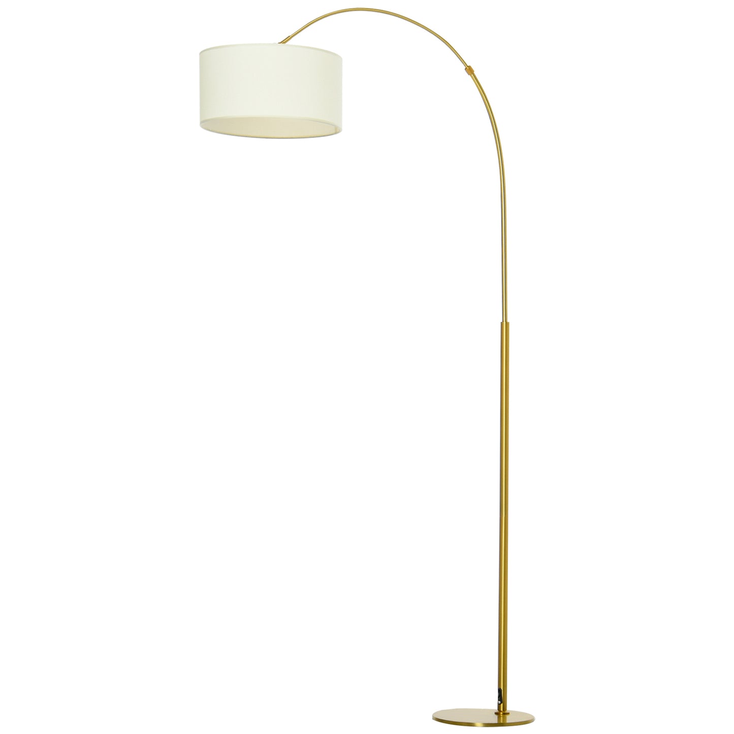 HOMCOM 6FT Arch Shape Floor Lamp with Flexible Shade Head & Metal Round Base