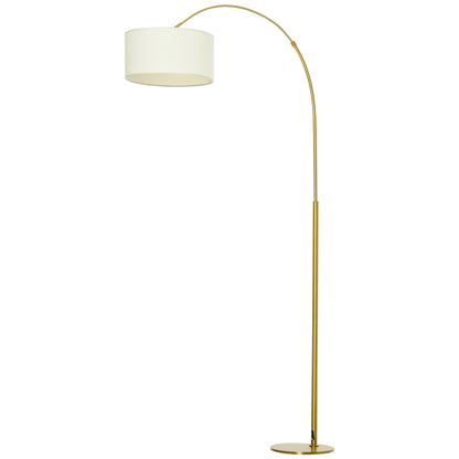 HOMCOM 6FT Arch Shape Floor Lamp with Flexible Shade Head & Metal Round Base