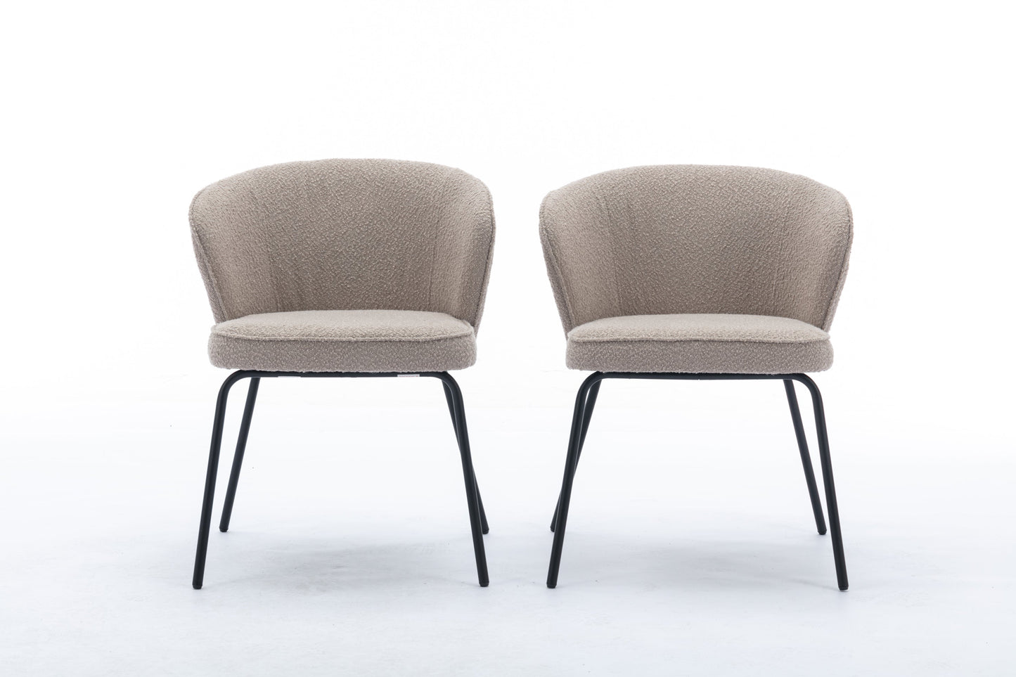 Retro Minimalist Modern Boucle Fabric Dining Chairs