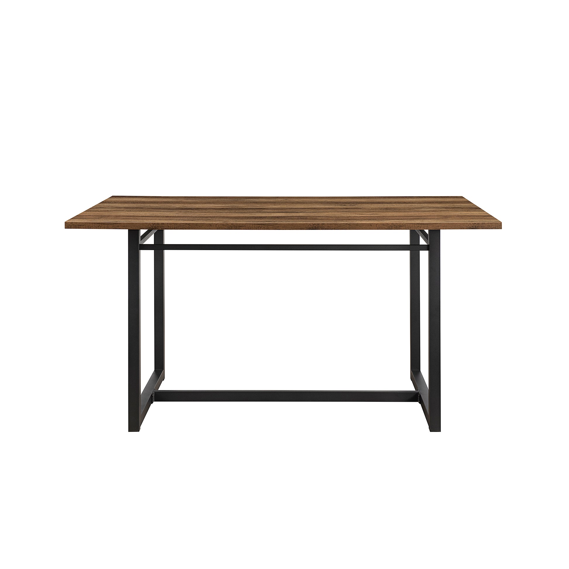 Modern Industrial Metal and Wood 10015-Inch Rectangle Dining Table – Rustic Oak