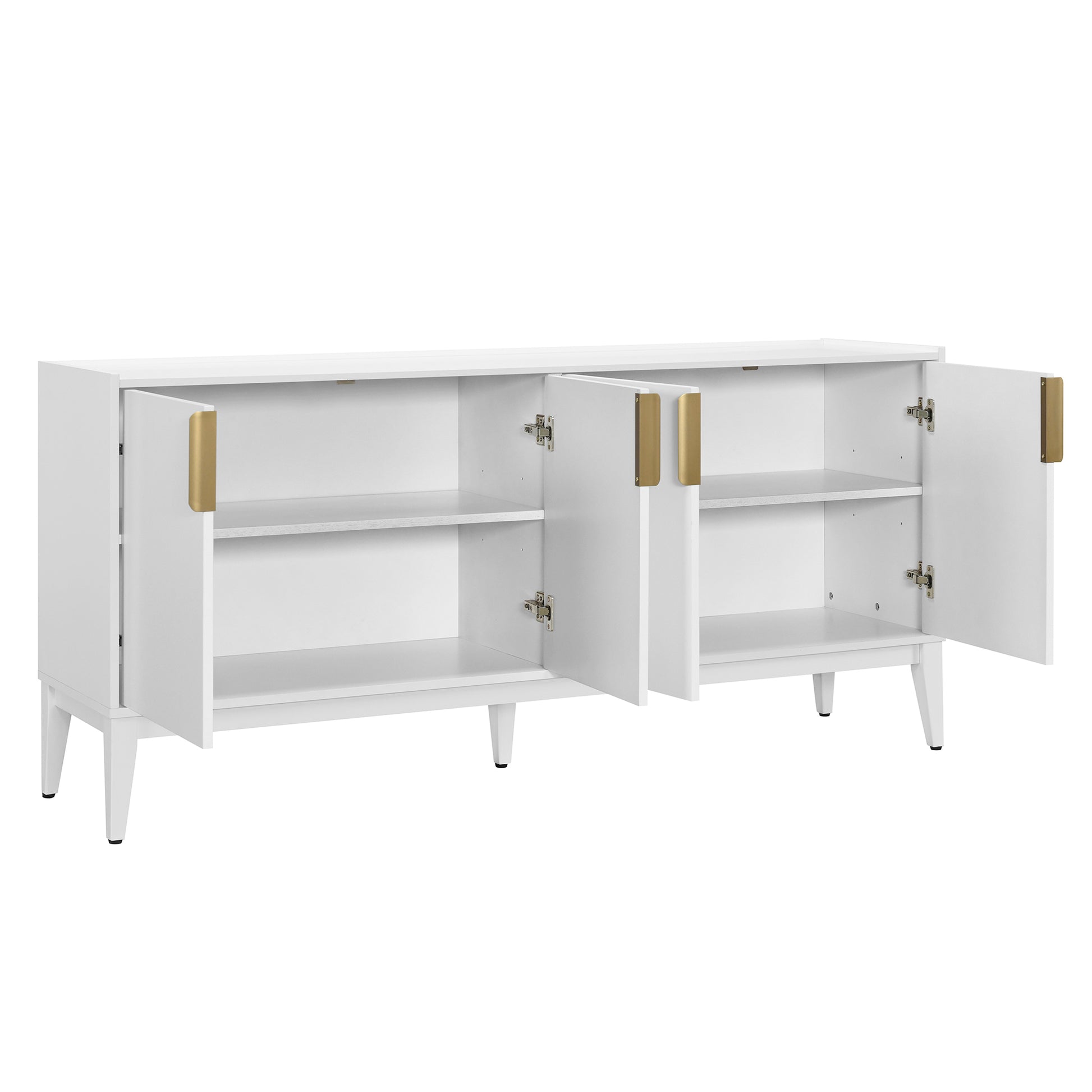 U_Style  Storage Cabinet Sideboard Wooden Cabinet with 4 Doors for Hallway, Entryway, Living Room, Adjustable Shelf