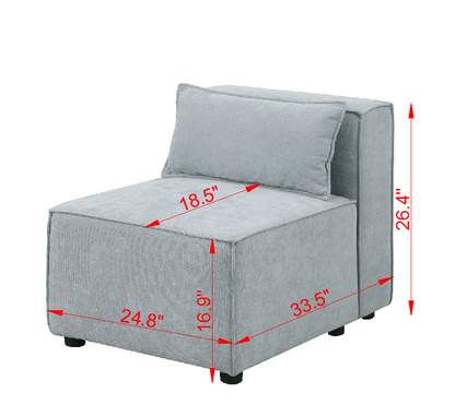 modular sofa Grayish blue  chenille fabric,  simple and grand, the seat and back is very soft. this is also a KNOCK DOWN sofa