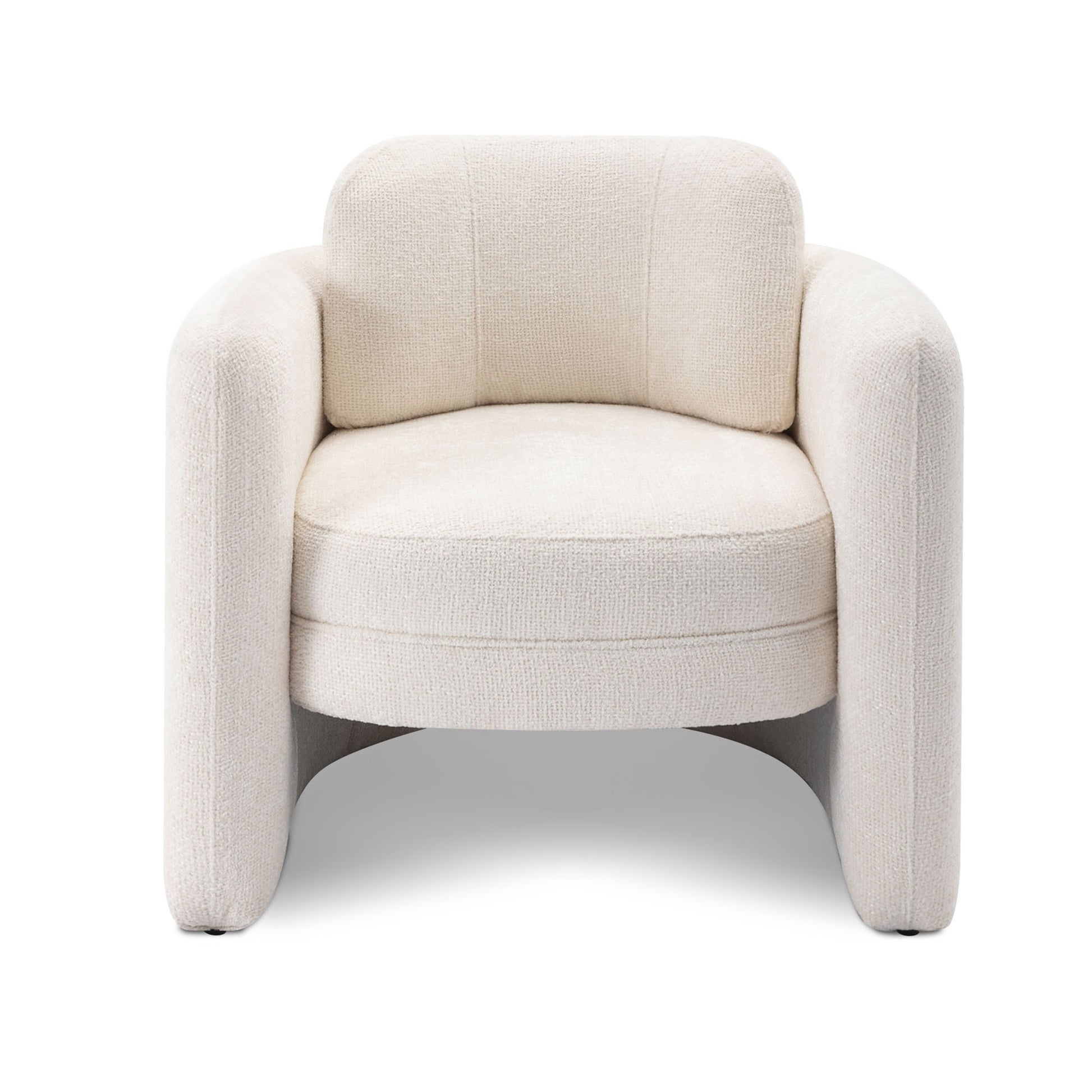 Mid Century Modern Barrel Accent Chair Armchair for Living Room, Bedroom, Guest Room,Office, Ivory