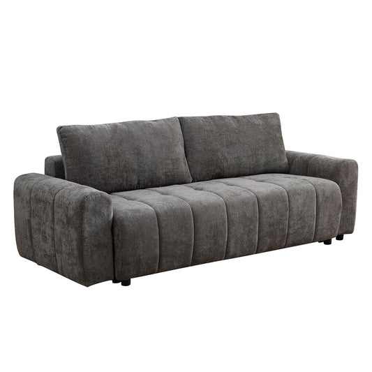 94.49''Sleeper Sofa, Sofa Bed- 2 in 1 Pull Out Couch Bed with Storage Chaise for Living Room, Sofa Sleeper with Pull Out Bed, Dark Grey Couch