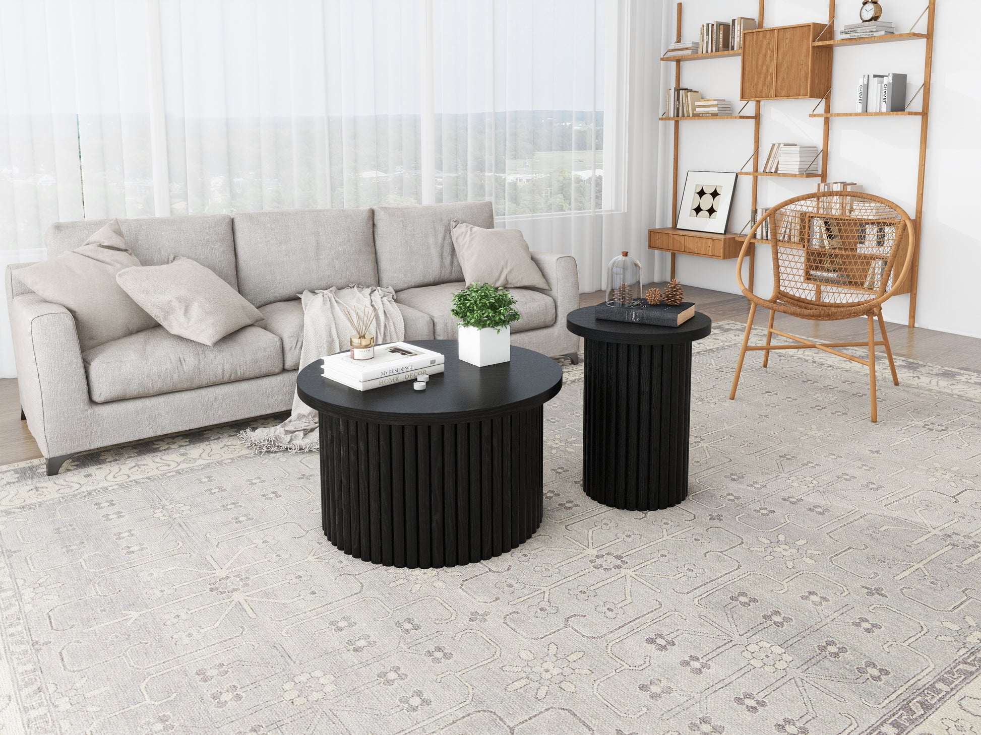 Coffee Table Set of 2 ,Round Coffee Table,Modern Side Tables Accent End Table for Living Room ,Apartment