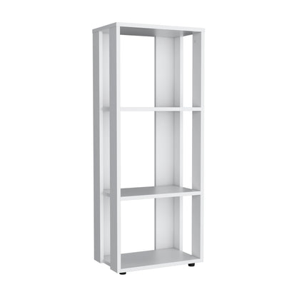 Eco 39" Tall Four-Tier Bookcase, Living Room, Storage Cabinet, Shelves White