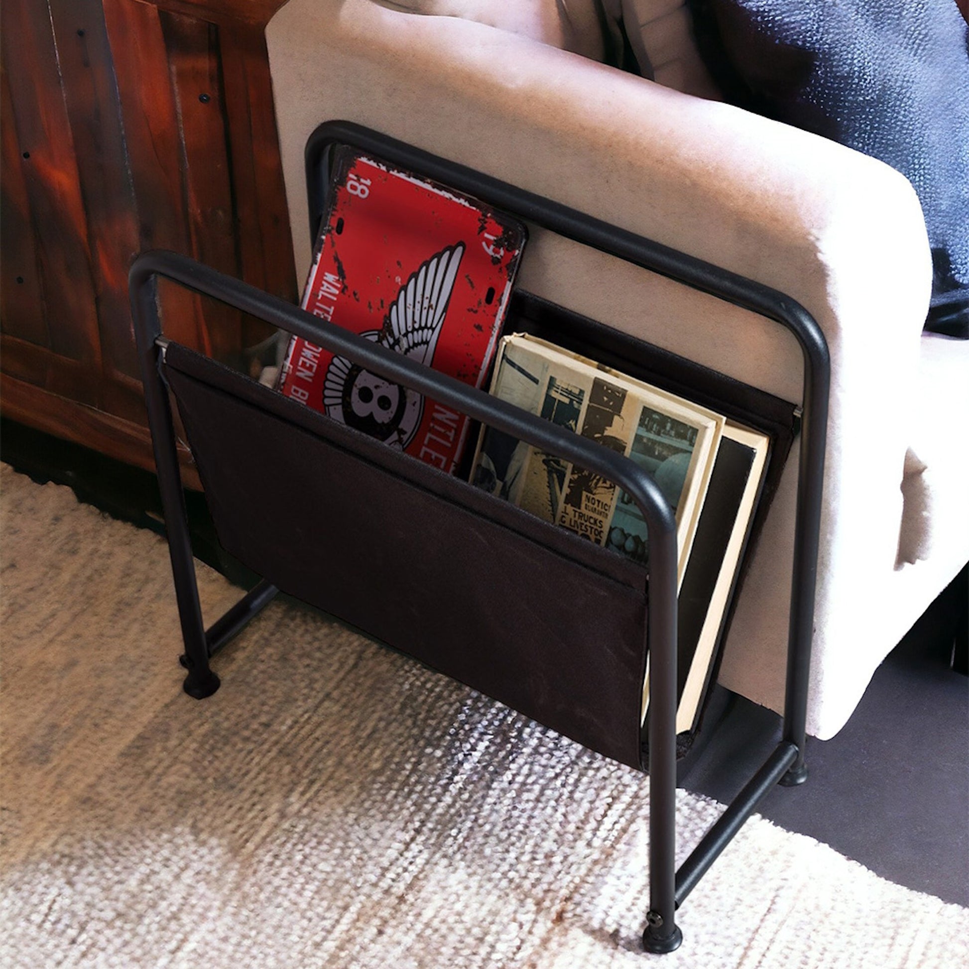 Luciano Magazine Holder Black