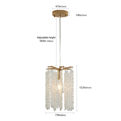 Luxury 3-Pack Crystal Pendant Lights, Elegant Golden Finish Chandelier with Waterfall Bead Design (No Bulbs)