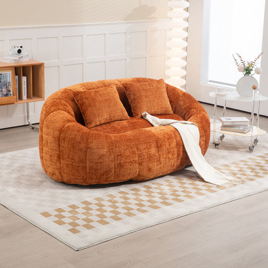 COOLMORE Bean Bag sofa Lazy Sofa Durable Comfort Lounger High Back Bean Bag Chair Couch for Adults and Kids, Indoor & Outdoor, Accent Floor Soft Lounge Chair  (Orange chenille)