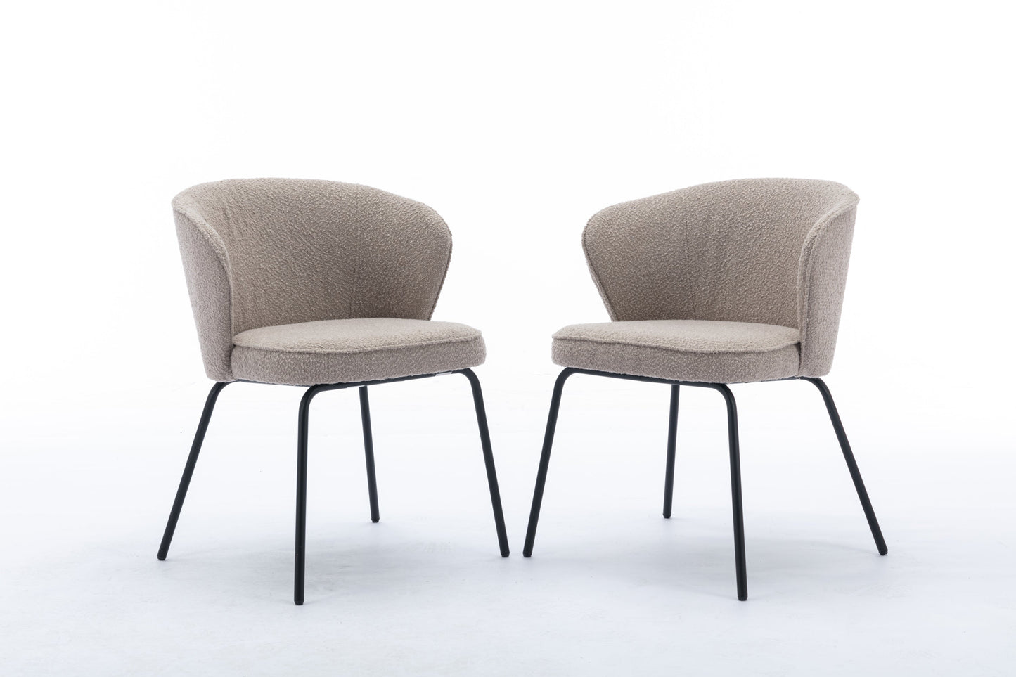 Retro Minimalist Modern Boucle Fabric Dining Chairs