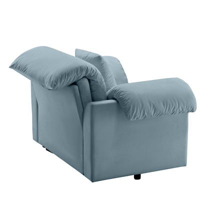 Modern Deep Seat Single Sofa, Upholstered Accent Chair With Fluffy Armrest Pillows and Backrest,Velvet Fabric Single Sofa With Storage Function,Accent Chair for Living Room Bedroom Small Spaces Apartm