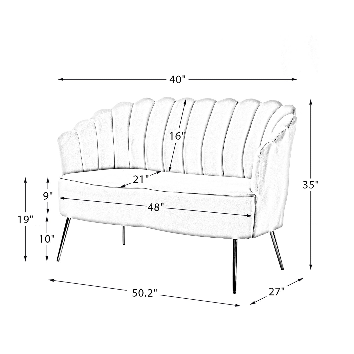 Donata 50.2"Loveseat-MUSTARD