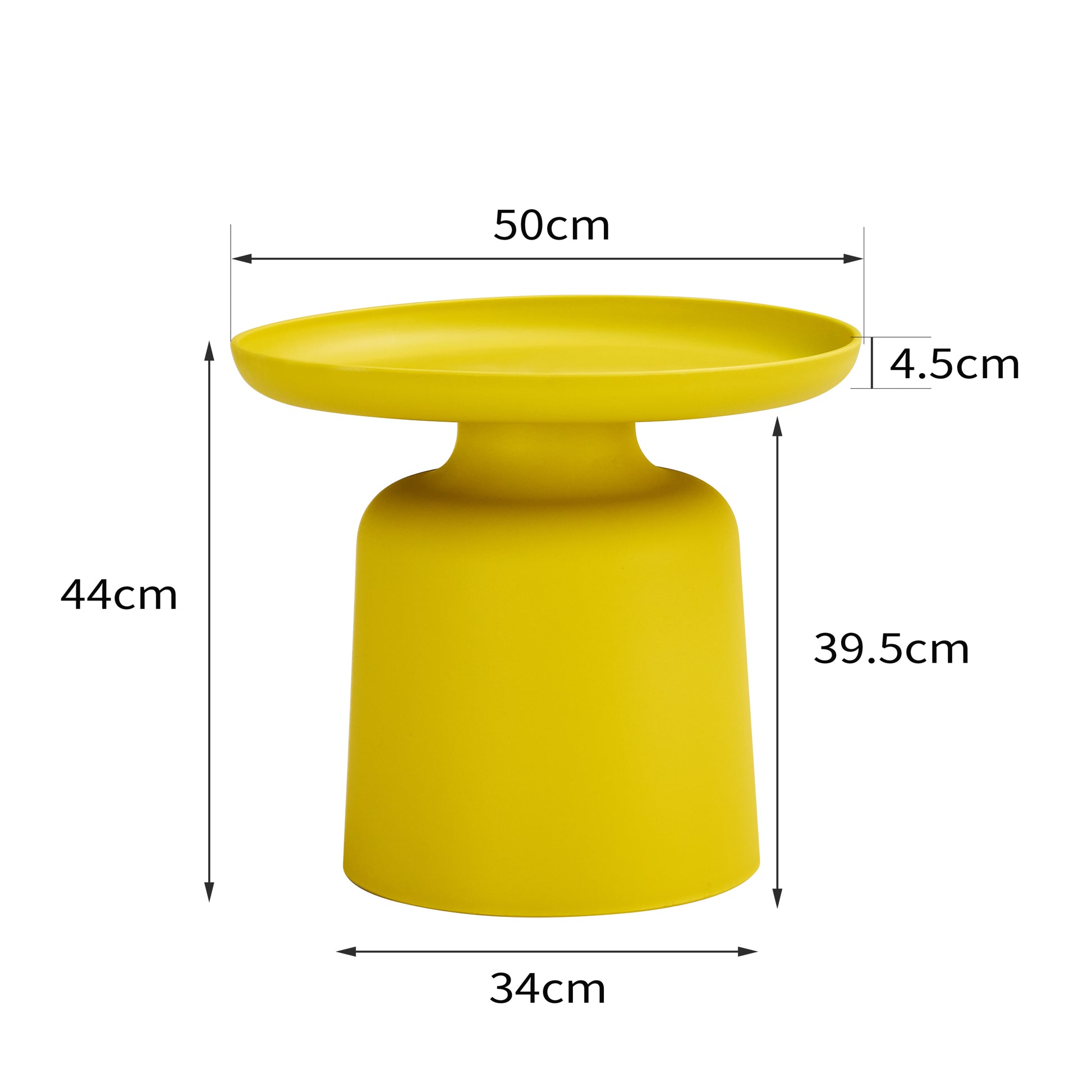 Yellow side table small Space Stylish and Versatile Plastic Round Side Table