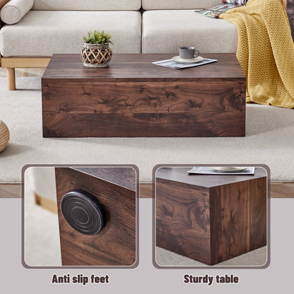 39.3*23.6*12 Inch Walnut Wood Grain MDF Coffee Table - Luxurious Design, Perfect Living Room Accent.Fashion texture design coffee table, suitable for various situations and scenes.