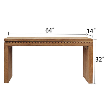 Concepts Natural Wood Beaded Console Table