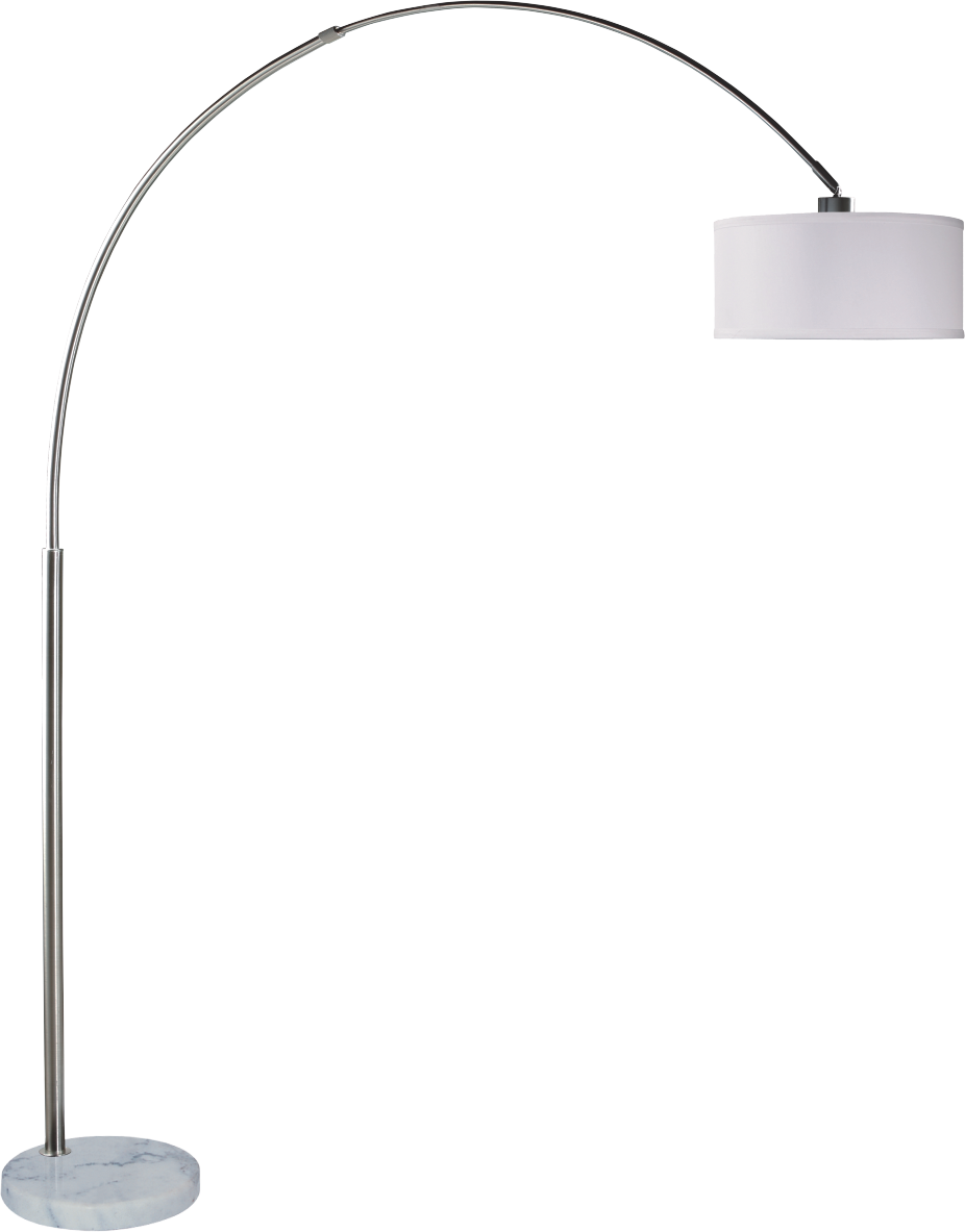 81"H WHITE SINGLE ARCH WITH MARBLE BASE FLOOR LAMP (1PC/CTN) (2.75/46.20)