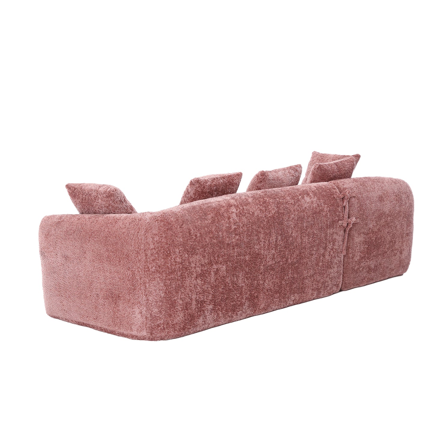 COOLMORE Boucle Sofa 3 Seater for Living Room Oversized Comfy Sofa L-Shape Sofa Couch with Chaise Home Furniture Sleeper Sectional Sofa for Apartment, Office Left Hand Facing (Pink)