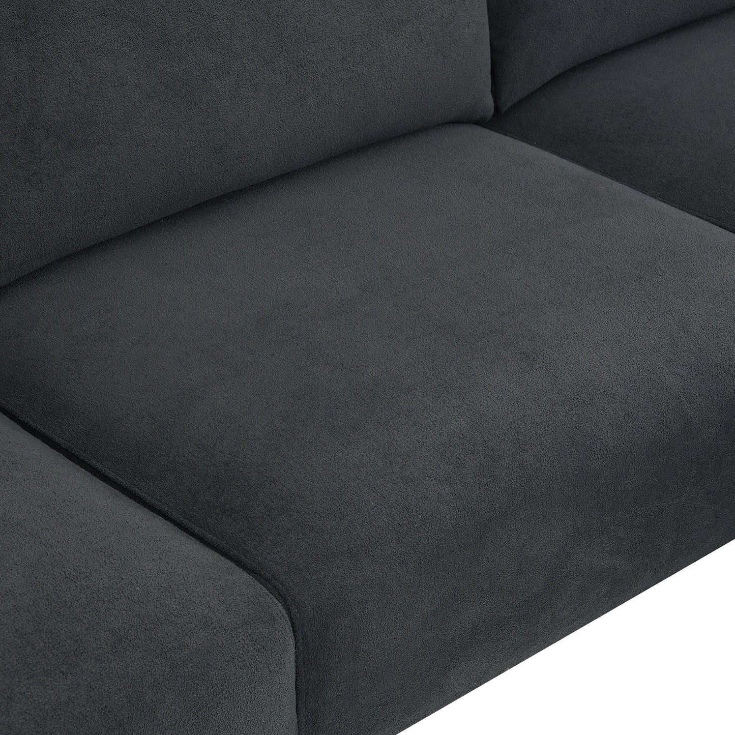 Modern Velvet L-Shaped Sectional Sofa, 4-Seater, Convertible Ottoman, Freely Combinable Sofa