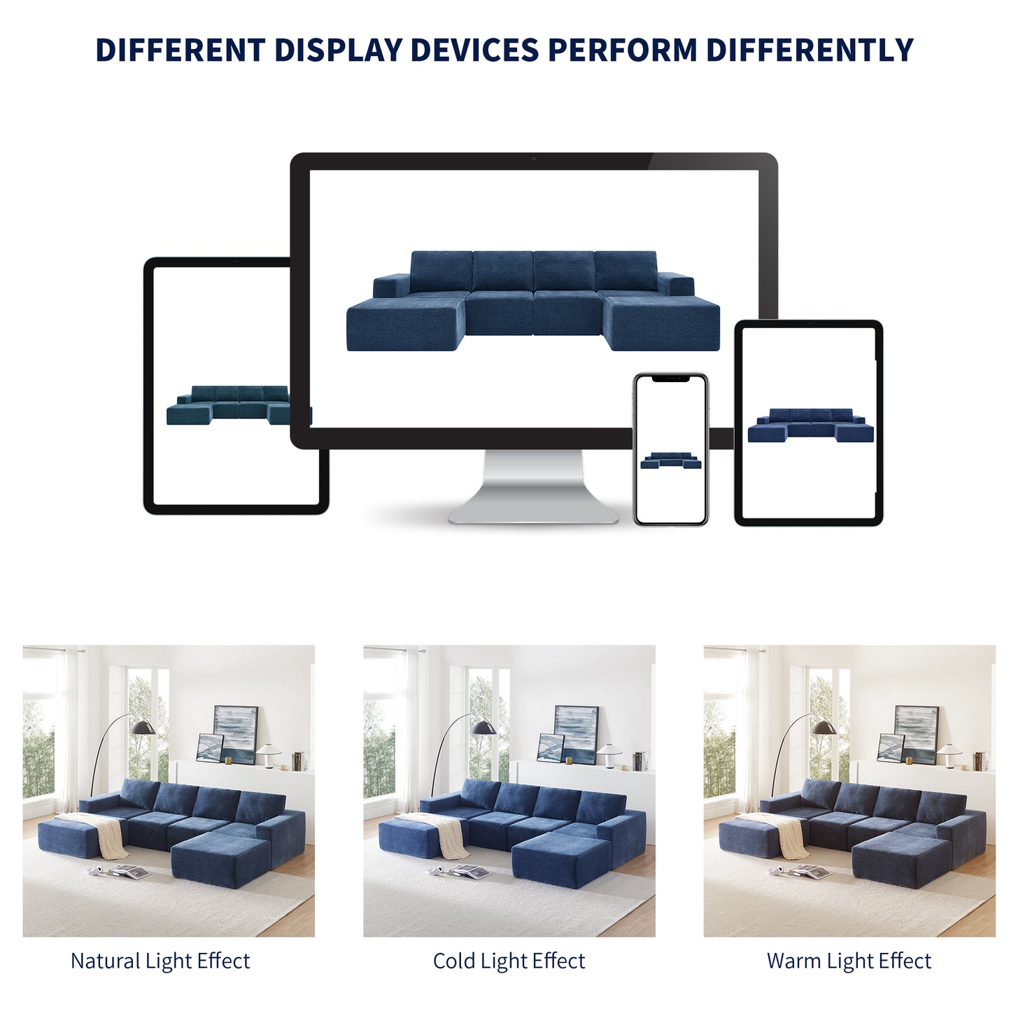 [VIDEO provided][New]110*72" Modular U Shaped Sectional Sofa,Luxury Chenille Floor Couch Set,Upholstered Indoor Furniture,Foam-Filled Sleeper Sofa Bed for Living Room,Bedroom,Free Combination,3 Colors