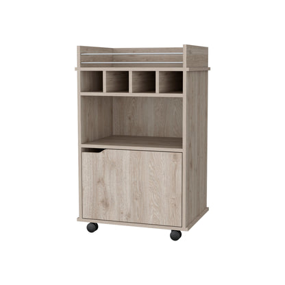 Hannah Macadamia 1-Door Bar Cart