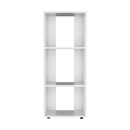 Eco 39" Tall Four-Tier Bookcase, Living Room, Storage Cabinet, Shelves White