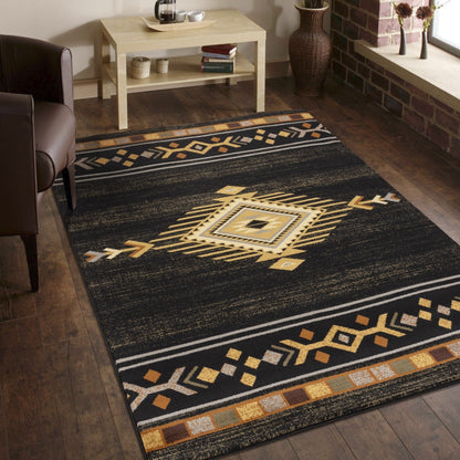 Tribes GC_YLS4001 Black 7 ft. 10 in. x 10 ft. 3 in. Southwest Area Rug