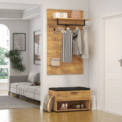 Hallway Shoe Cabinet , Modern Coat Rack with 3 Hooks and coat hanger  for Entryway