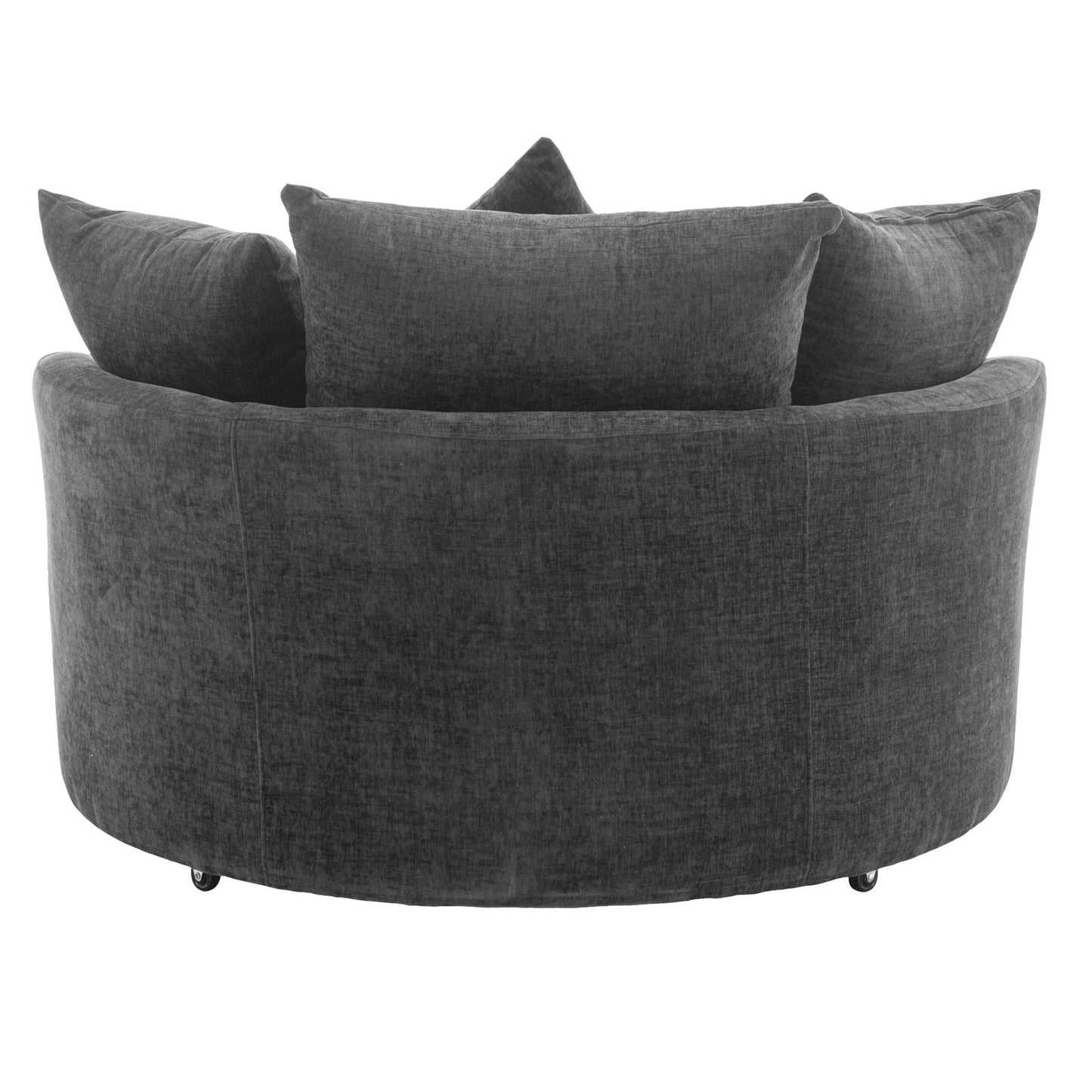 Orisfur. 360° Swivel Accent Barrel Chair with Storage Ottoman & 4 Pillows, Modern Chenille Leisure Chair Round Accent for Living Room, Gray